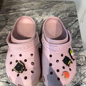 Crocs Kids Pink Clogs with Fun Charms